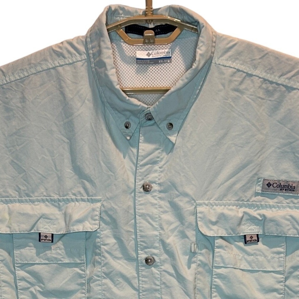Columbia PFG Bahama II Shirt XXL Men's Sea Green Short Sleeve Fishing FM7047‎